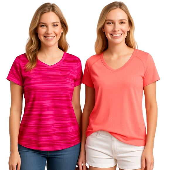 Xersion & Made For Life Women’s Workout Tops Bundle Size L Pink & Coral - Picture 11 of 11